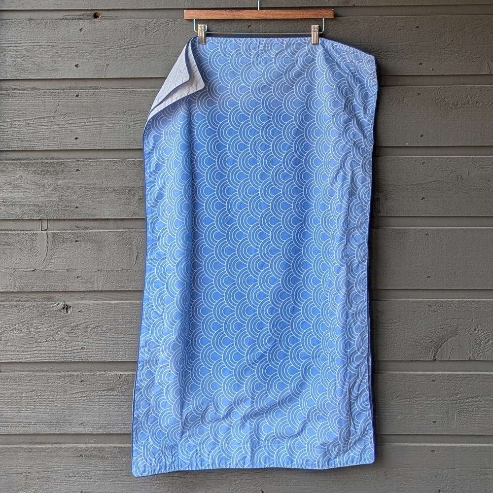 NWOT Two Happy Chic Jonathan Adler Blue White Geometric Pillow Shams 38" x 23"